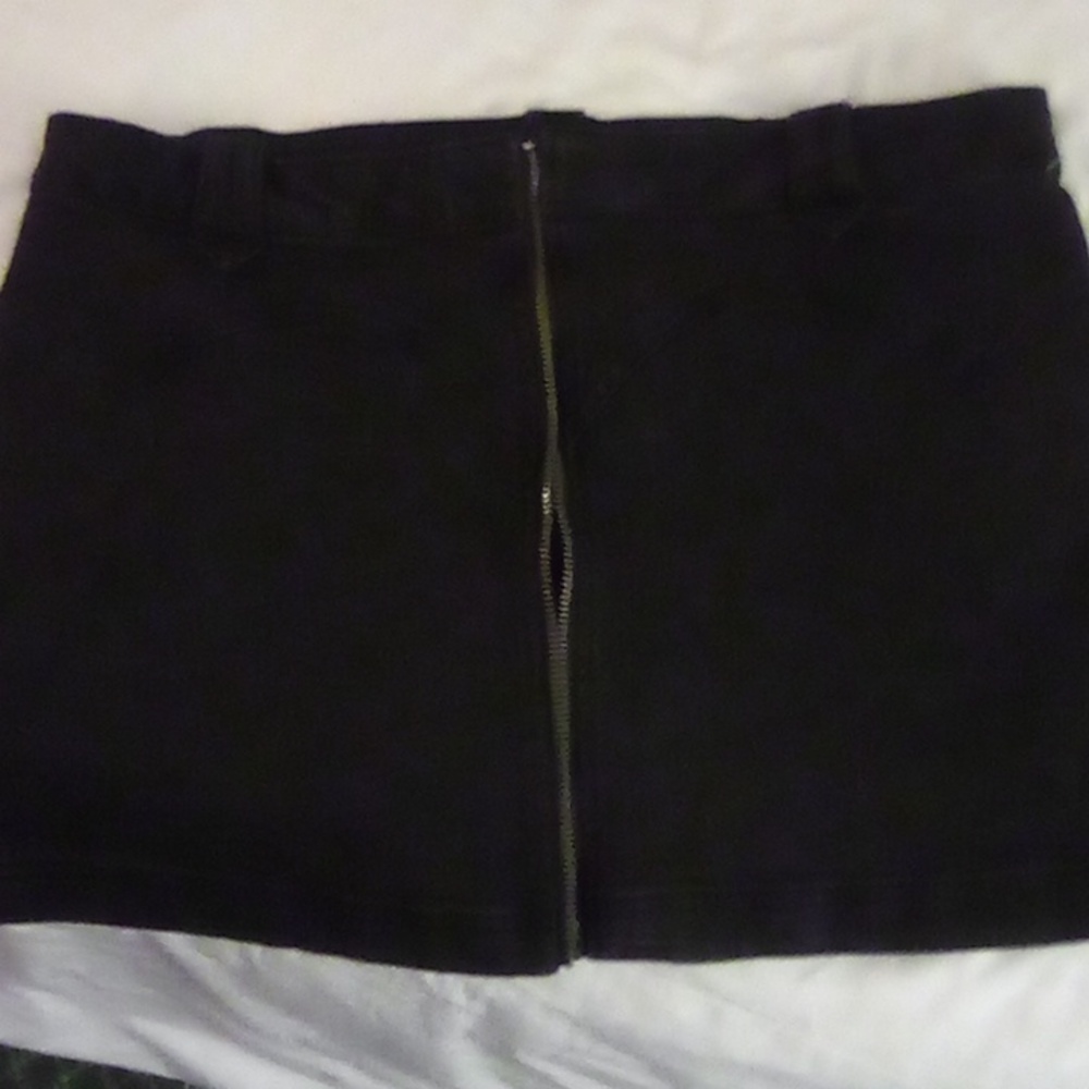 Western Jean Mini Skirt, Black Stone Wash, Size 15.